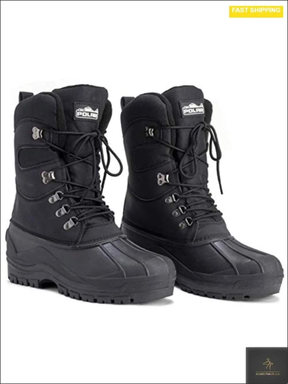 Mens Insulated Snow Boots Waterproof Faux Fur Lined Anti-Skid Rubber Sole